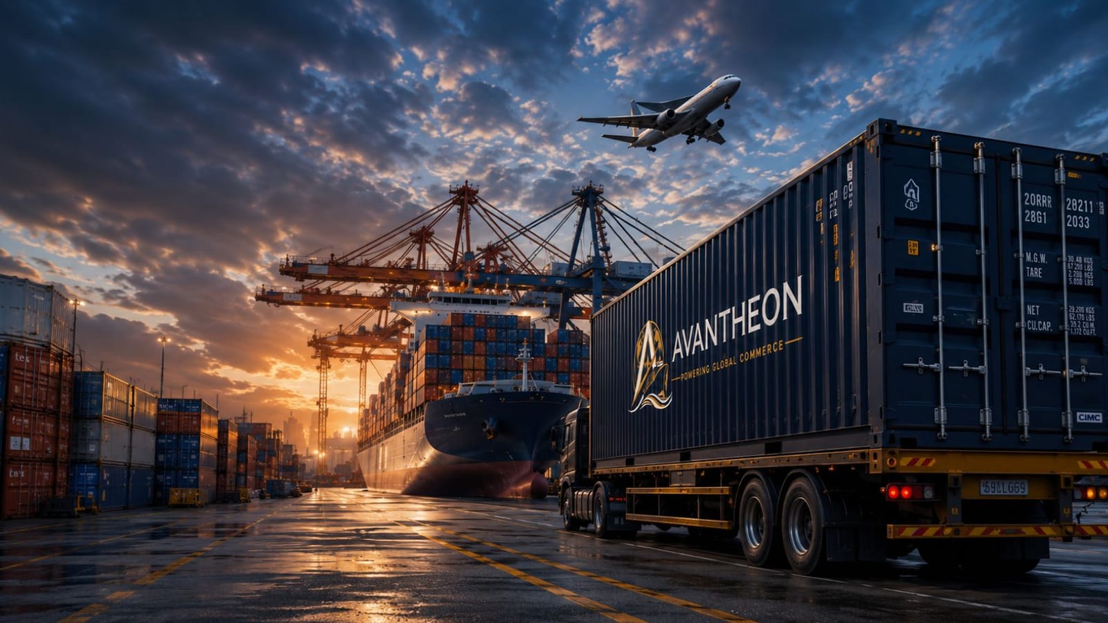 Container handling operation at a global logistics yard